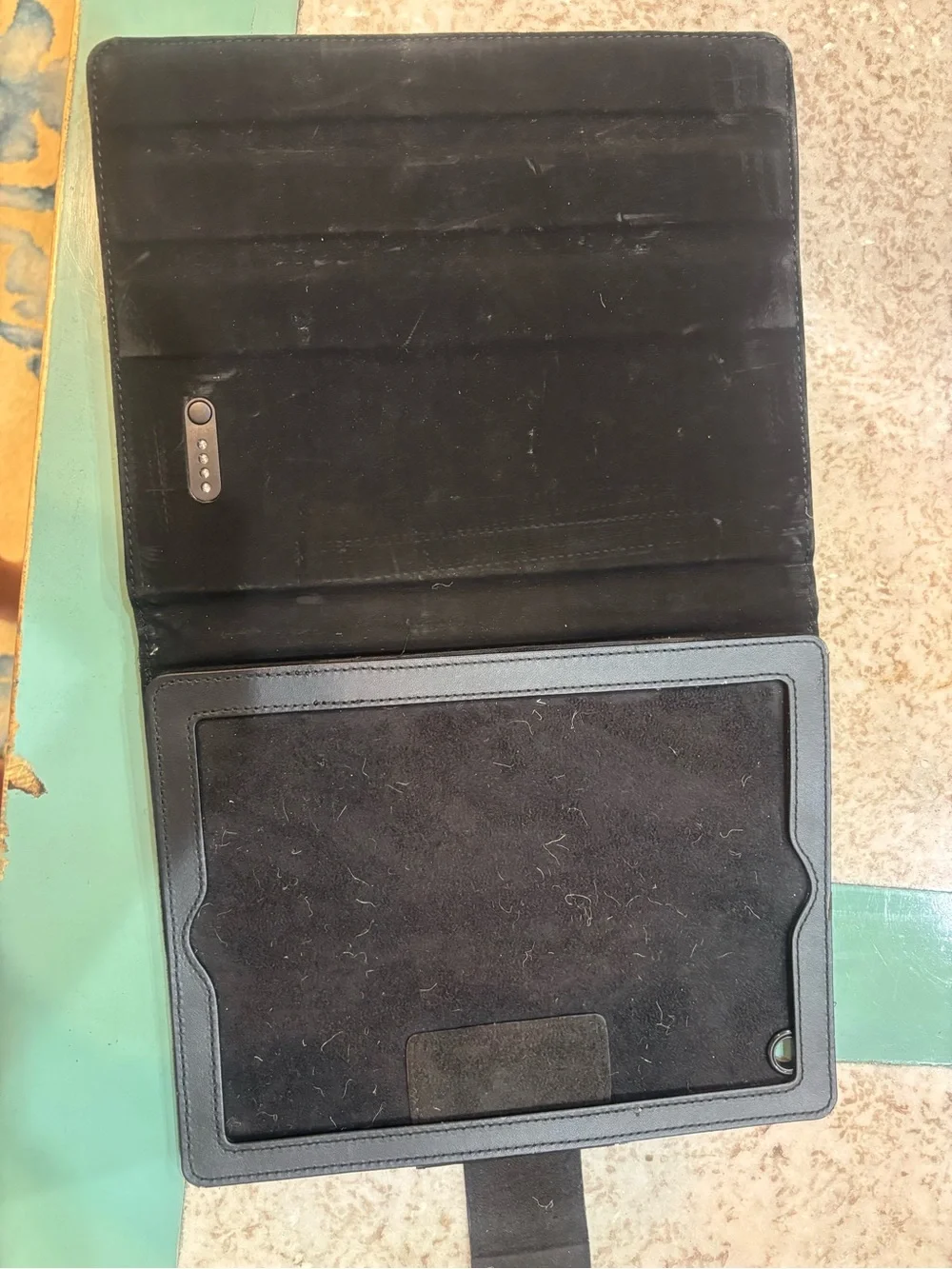 Justin Boots Black Tablet Folio with Magnetic Closure
